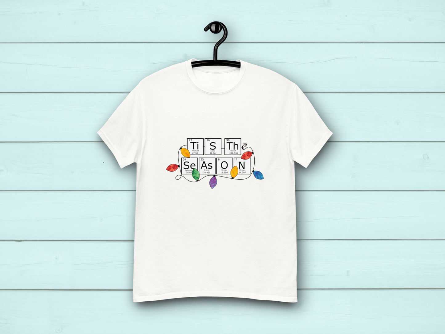 Periodic Table Holiday White Unisex T-Shirt