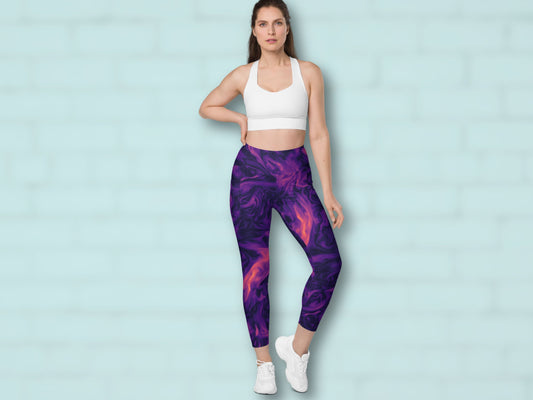 Marble Magma Turbulence Pocketed Leggings