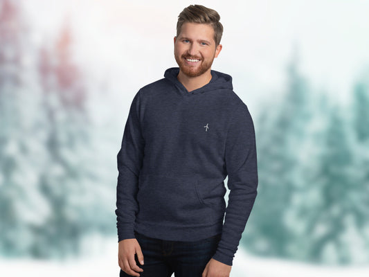 Wind Energy Embroidery Unisex Hoodie, Hooded Cotton Sweatshirt with Embroidered Wind Turbine, Renewables Supporters Pullover, Fleece Hoodie