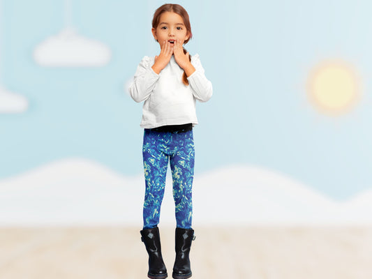 Vorticity Starry Night Turbulence Kids Leggings