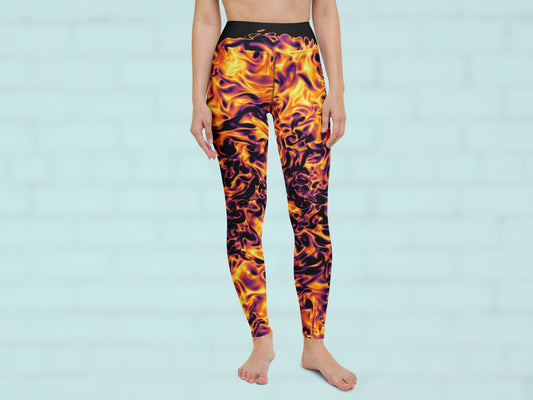 Vorticity Fire Turbulence High Waisted Leggings