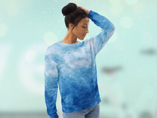Gradient Light Blue Turbulence Unisex Sweatshirt