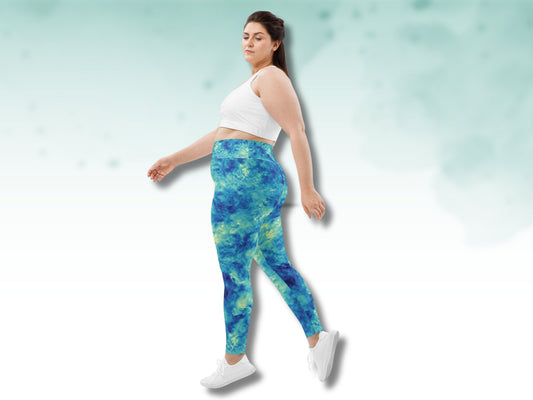 Stretchy High Waist Yoga Tie-Dye Turbulence Patterened Oversized Leggings