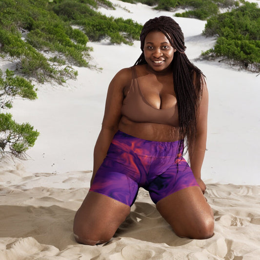 Marble Magma Turbulence Yoga Shorts