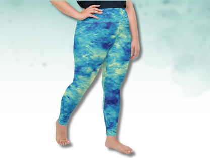 Stretchy High Waist Yoga Tie-Dye Turbulence Patterened Oversized Leggings
