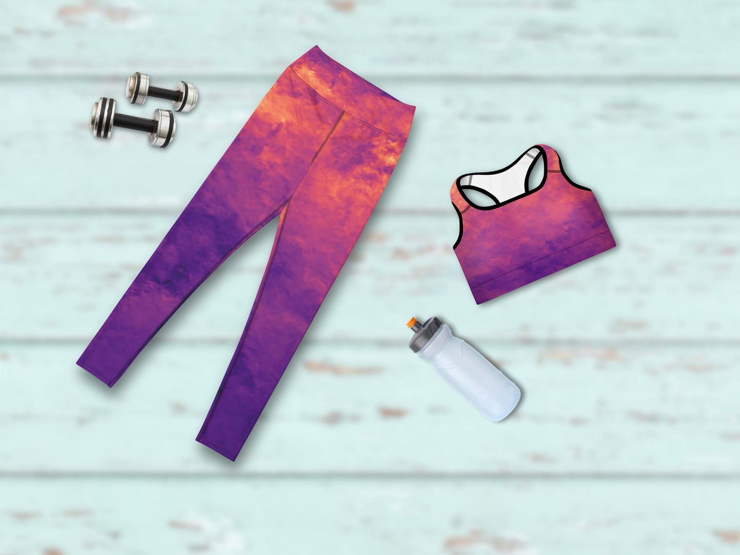 High-Waist Gradient Turbulence Workout Yoga Set