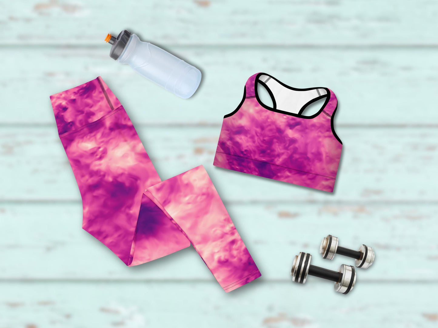 Turbulence Tie-Dye Yoga Set, High-Waist Leggings and Sports Bra