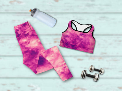 Turbulence Tie-Dye Yoga Set, High-Waist Leggings and Sports Bra