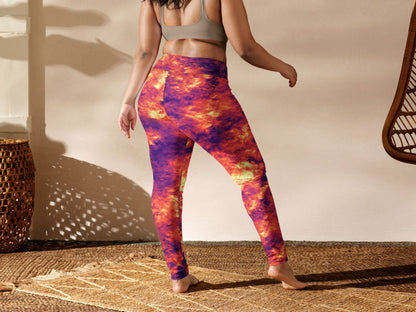Tie Dye Magma Turbulence High Waisted Leggings
