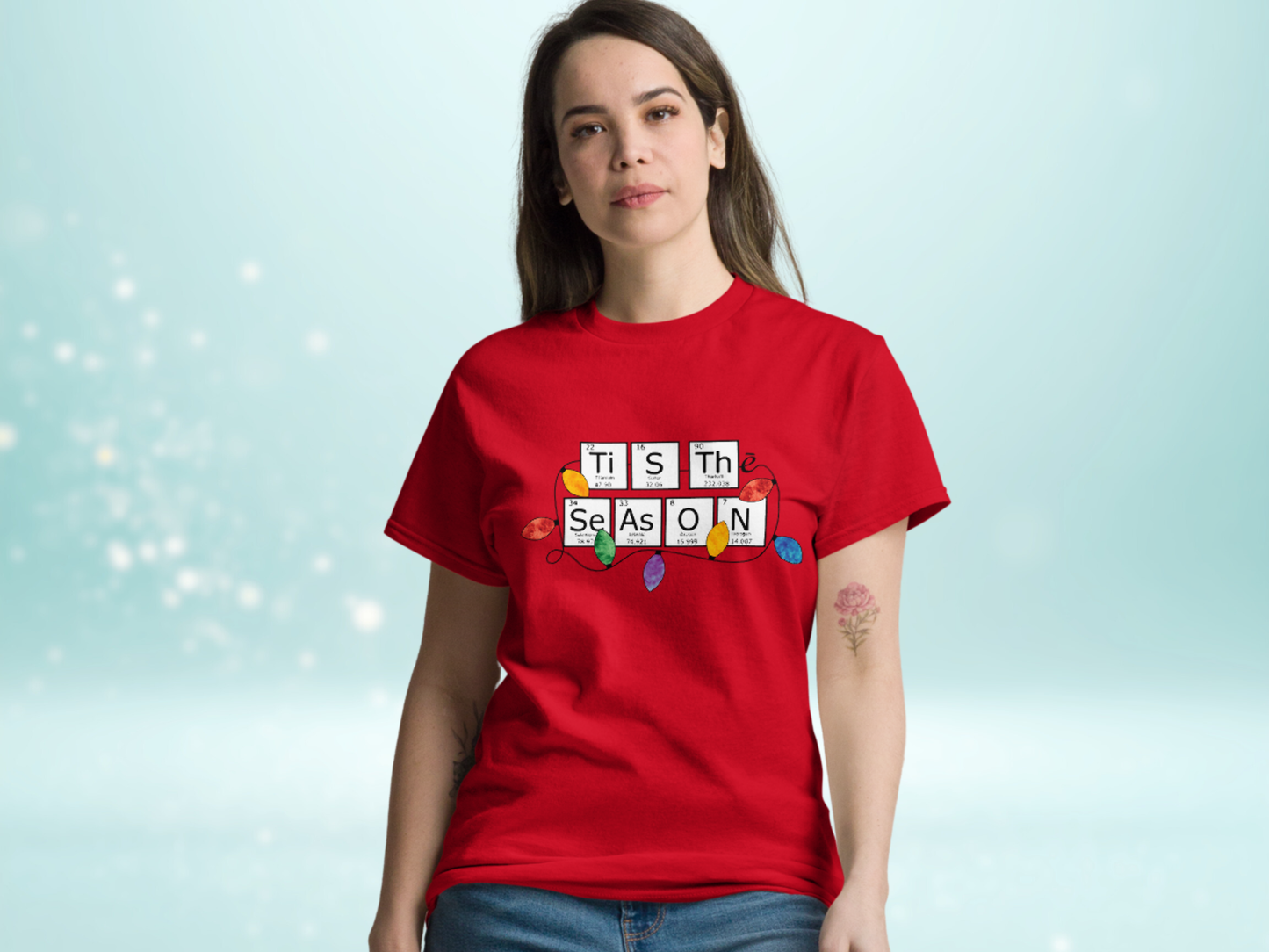Periodic Table Holiday Red Unisex T-shirt
