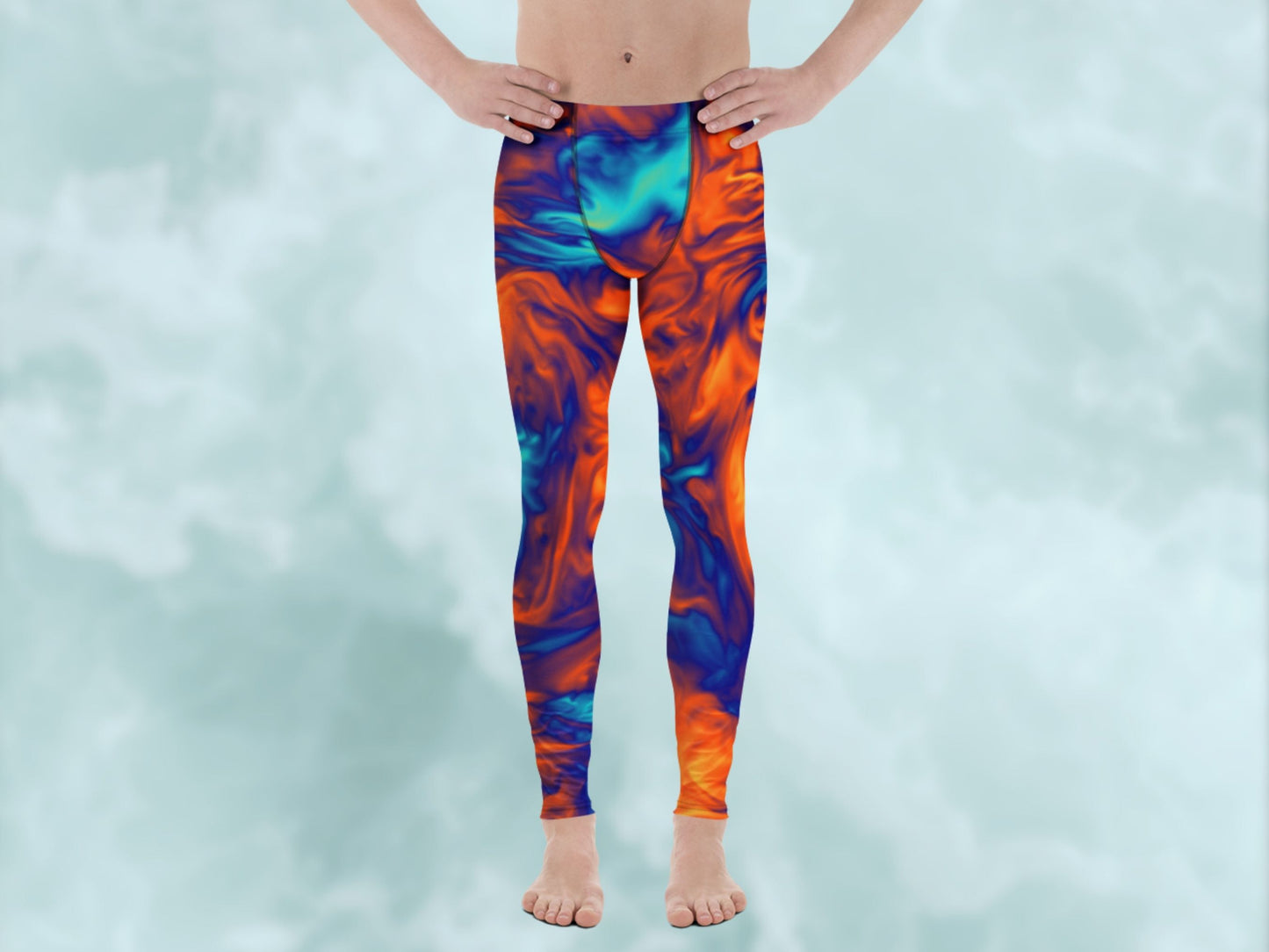 Marble Ice and Fire Turbulence Men's Leggings