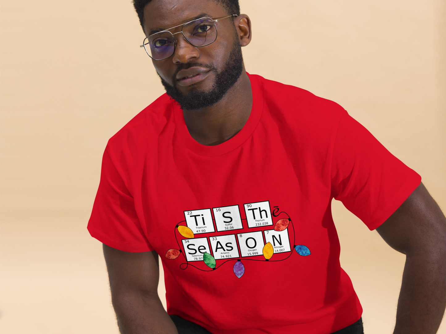 Periodic Table Holiday Red Unisex T-shirt