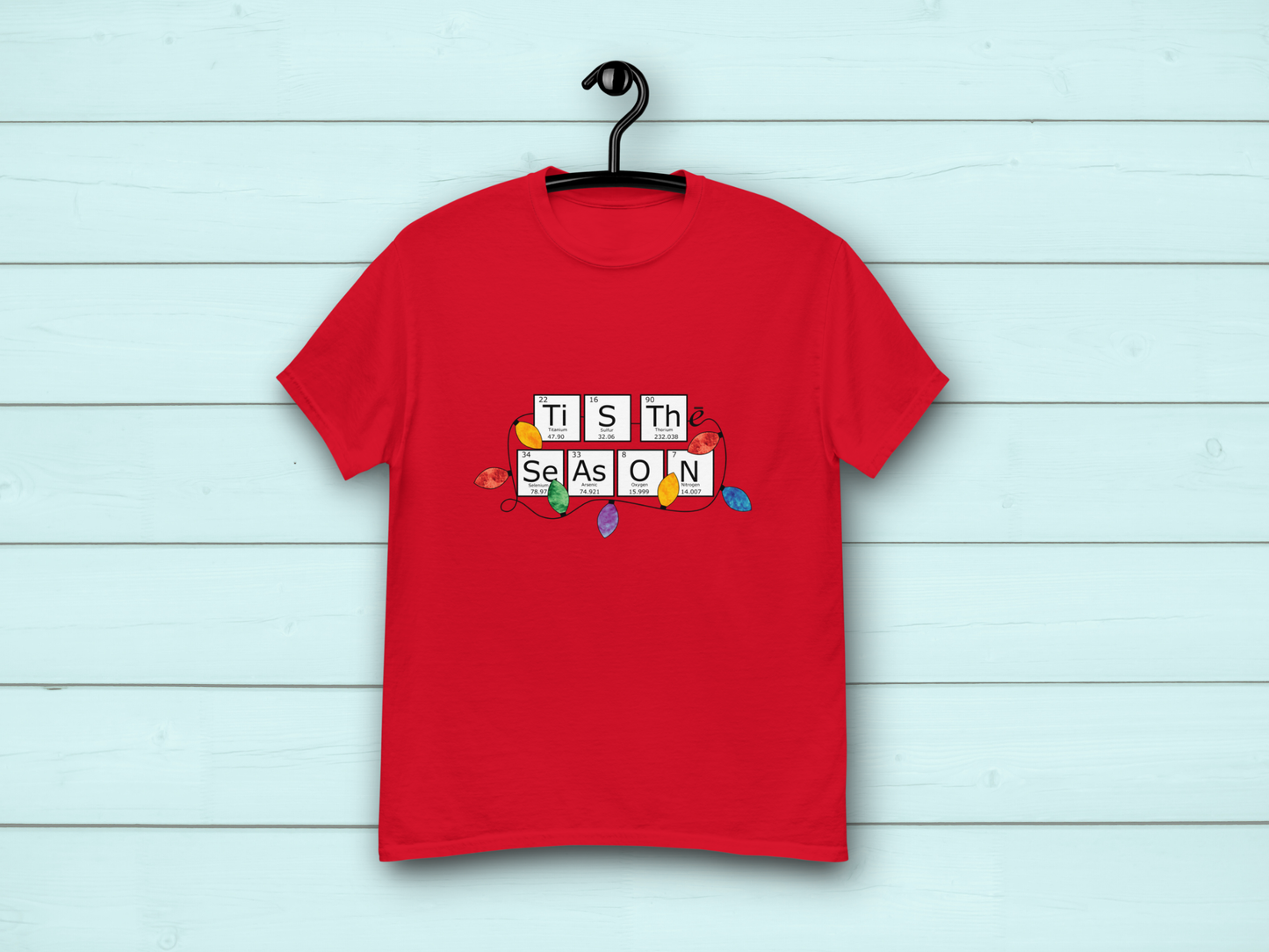 Periodic Table Holiday Red Unisex T-shirt