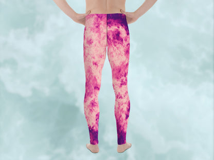 Tie Dye Rose Pink Turbulence Men's Leggings