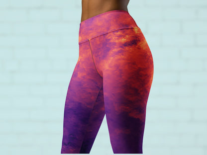 Gradient Magma Turbulence High Waisted Leggings