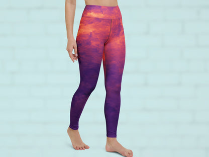 Gradient Magma Turbulence High Waisted Leggings