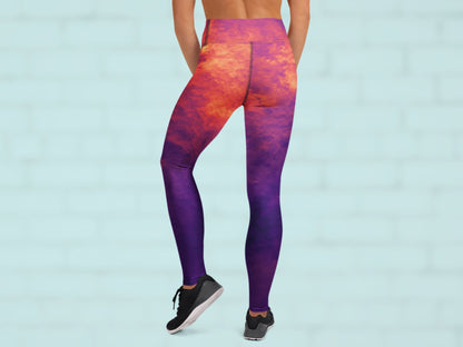 Gradient Magma Turbulence High Waisted Leggings
