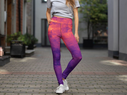 Gradient Magma Turbulence High Waisted Leggings