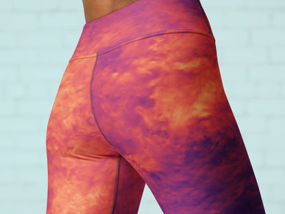 Gradient Magma Turbulence High Waisted Leggings