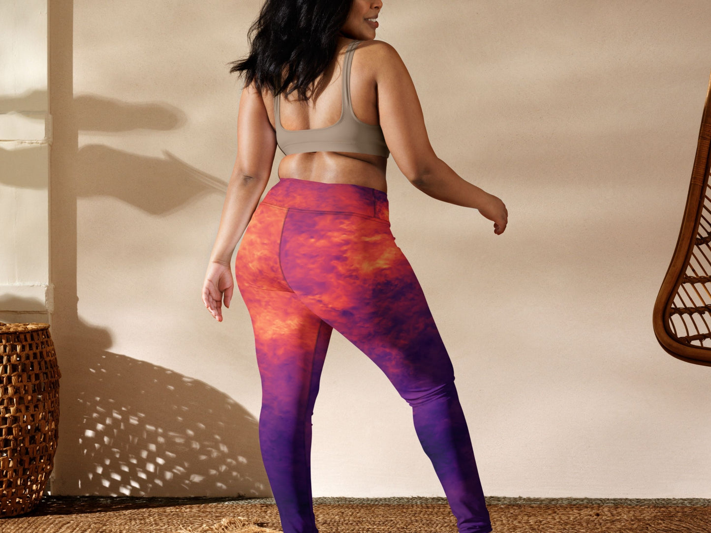 Gradient Magma Turbulence High Waisted Leggings