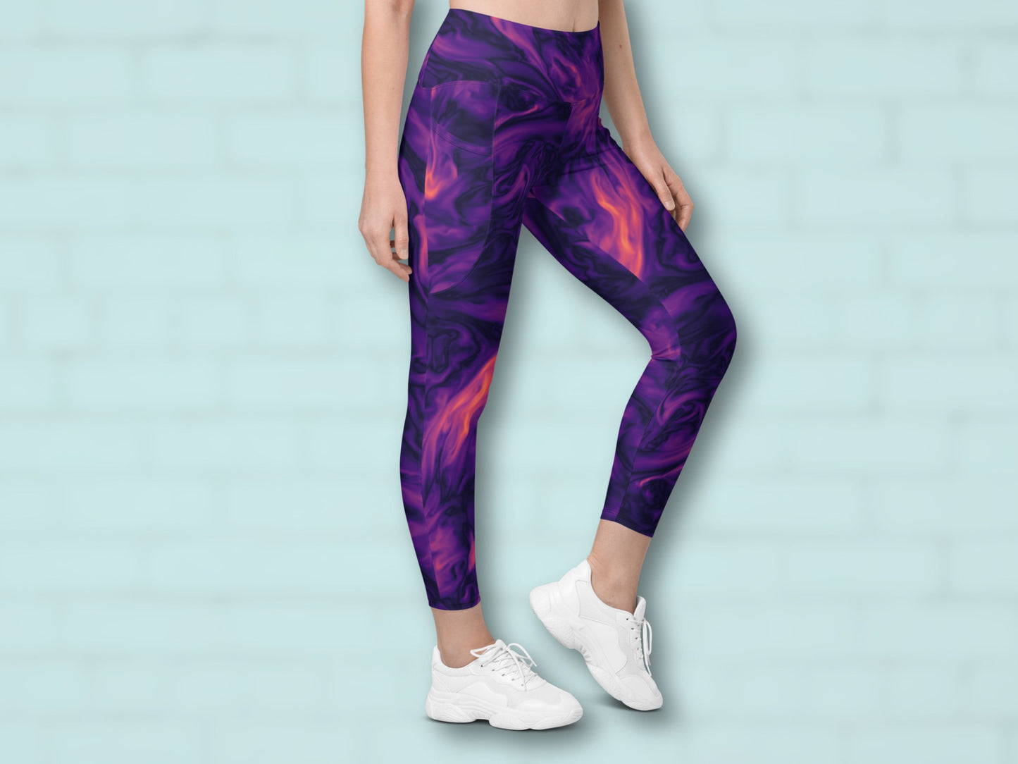 Marble Magma Turbulence Pocketed Leggings