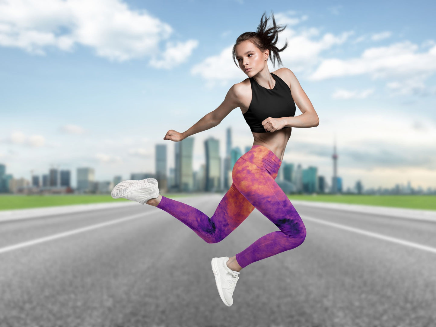 Gradient Magma Turbulence High Waisted Leggings