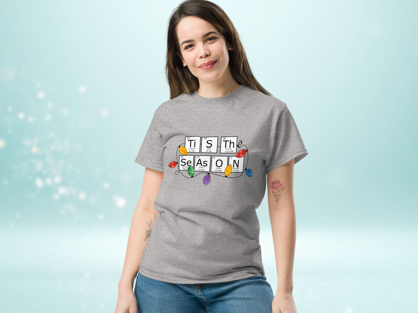 Periodic Table Holiday Grey Unisex T-shirt