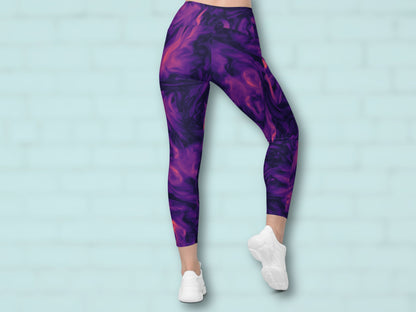 Marble Magma Turbulence Pocketed Leggings