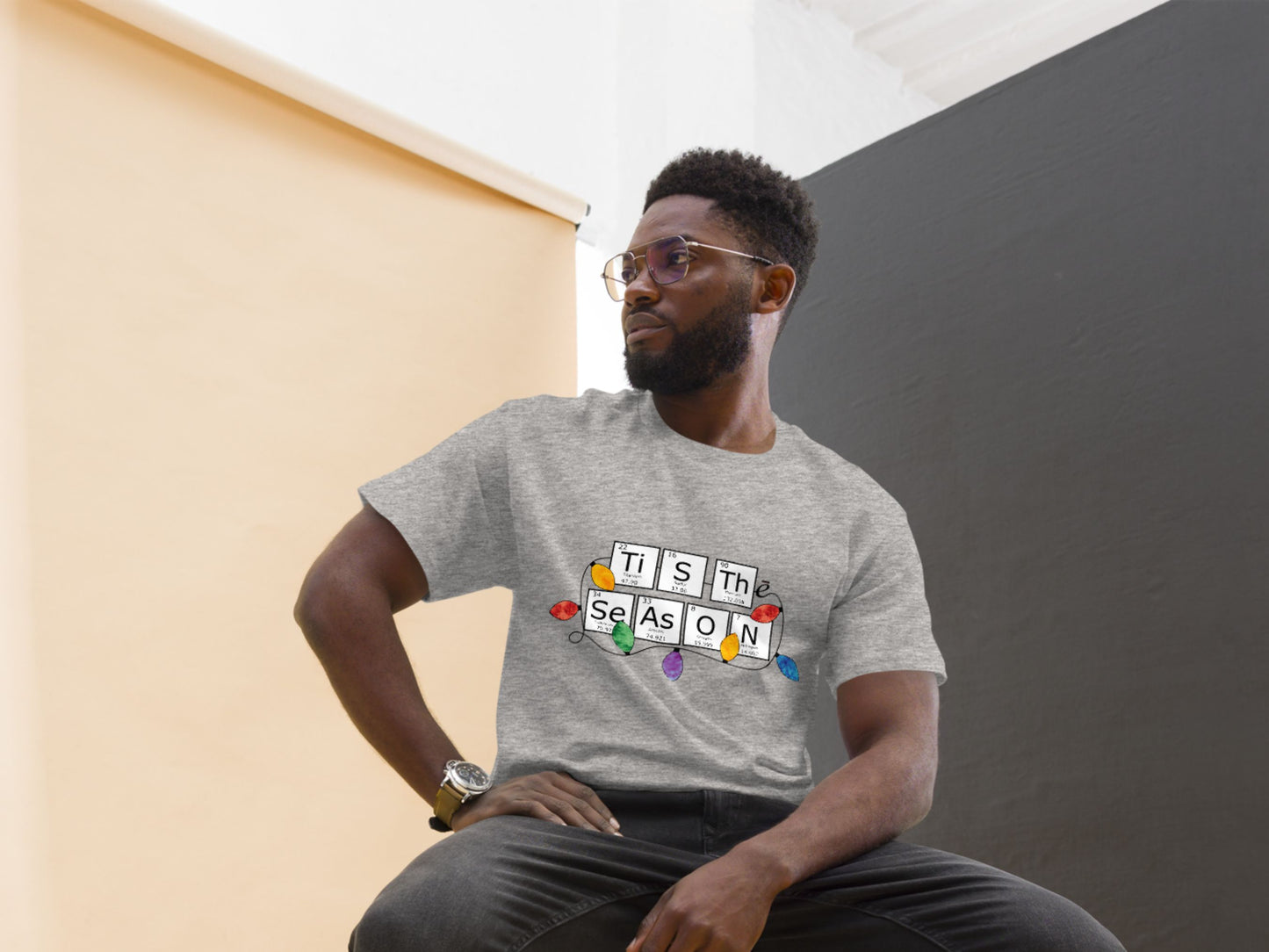 Periodic Table Holiday Grey Unisex T-shirt