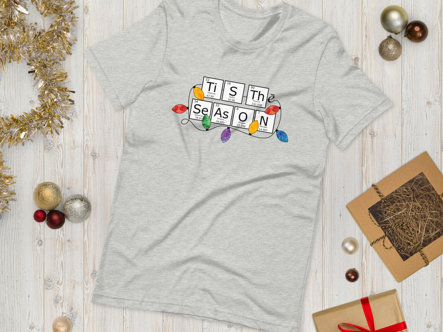 Periodic Table Holiday Grey Unisex T-shirt