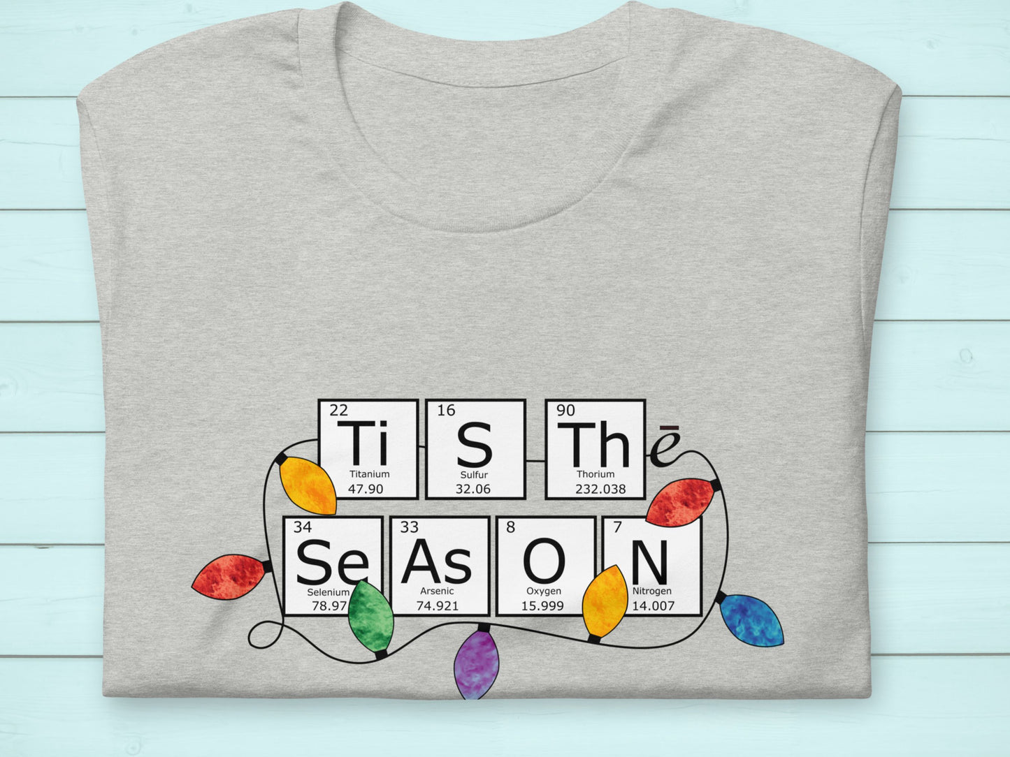 Periodic Table Holiday Grey Unisex T-shirt