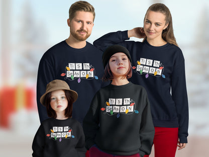 Periodic Table Family Matching Navy Holiday Sweatshirt