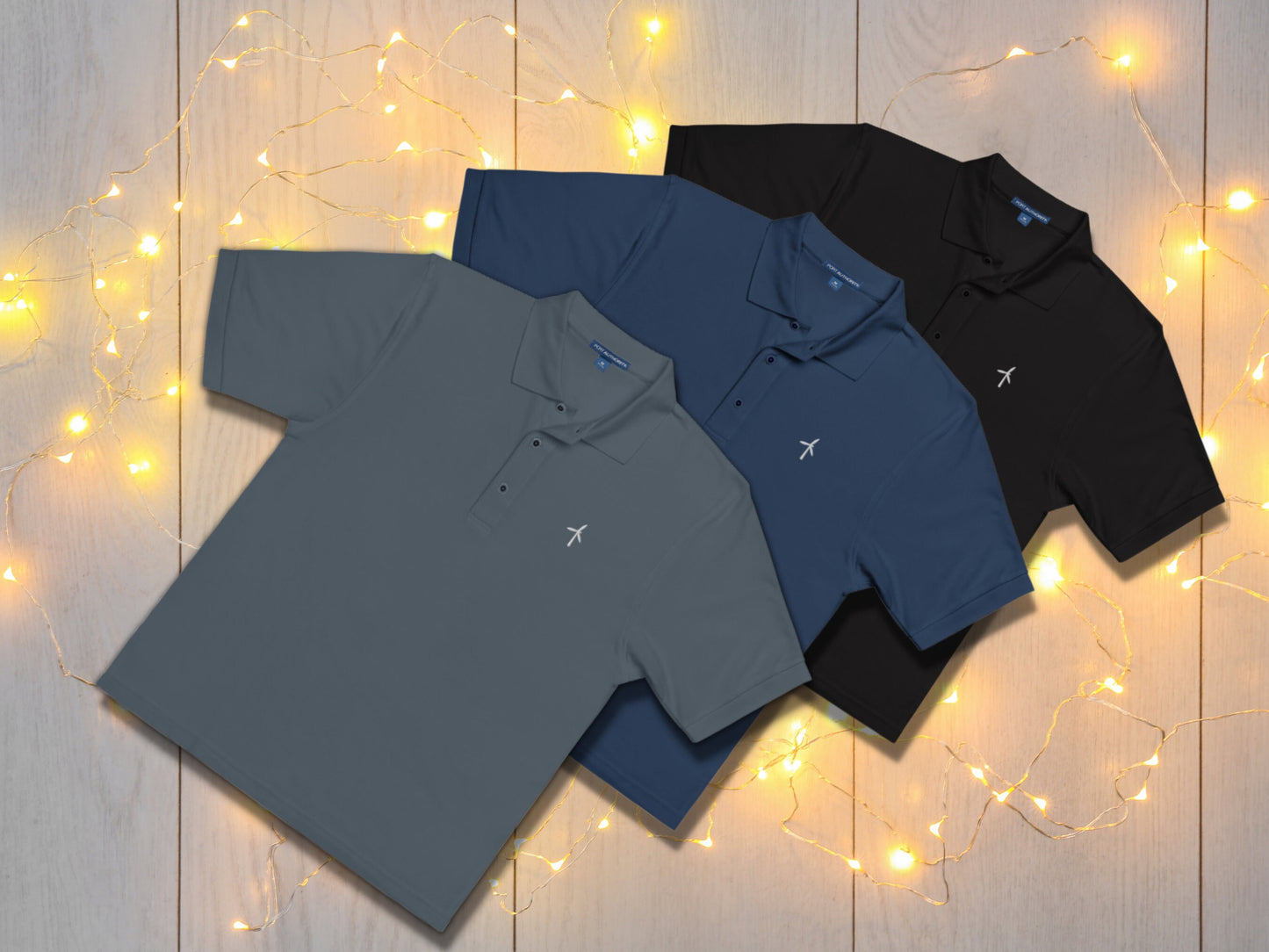 Wind Turbine Embroidered Men's Polo Shirt