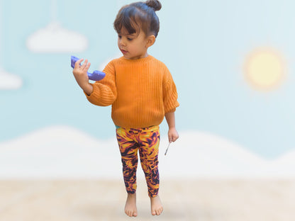 Vorticity Fire Turbulence Kids Leggings