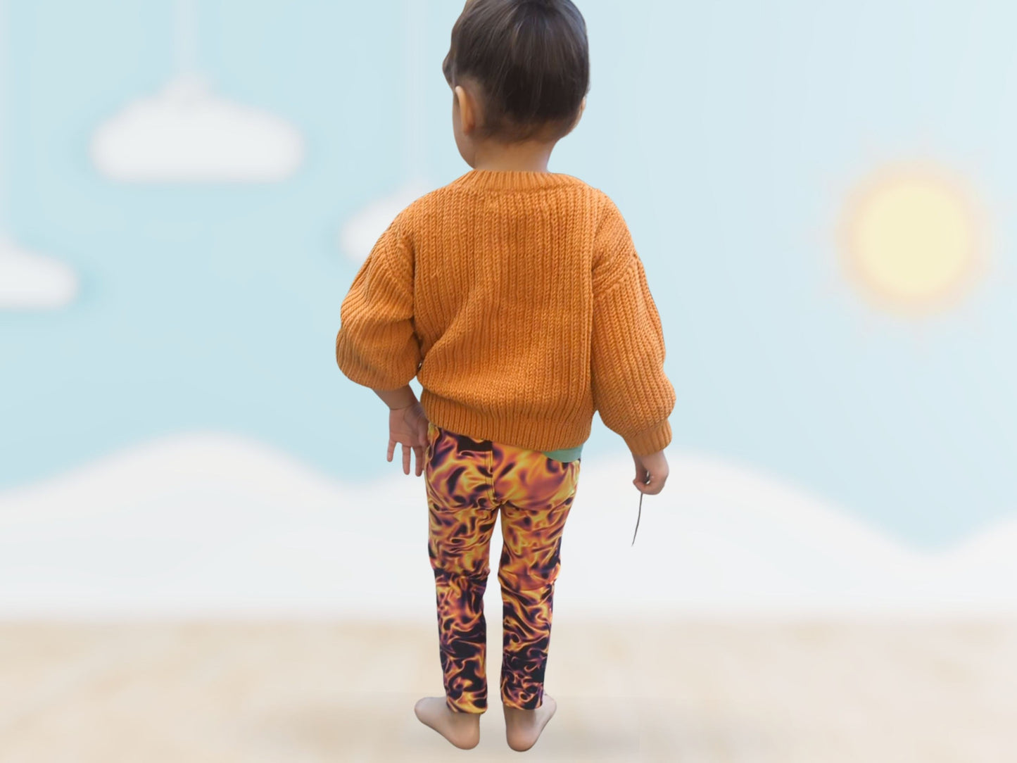 Vorticity Fire Turbulence Kids Leggings