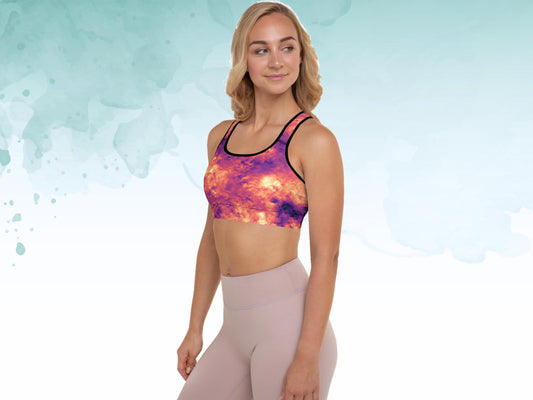 Tie Dye Magma Turbulence Padded Sports Bra