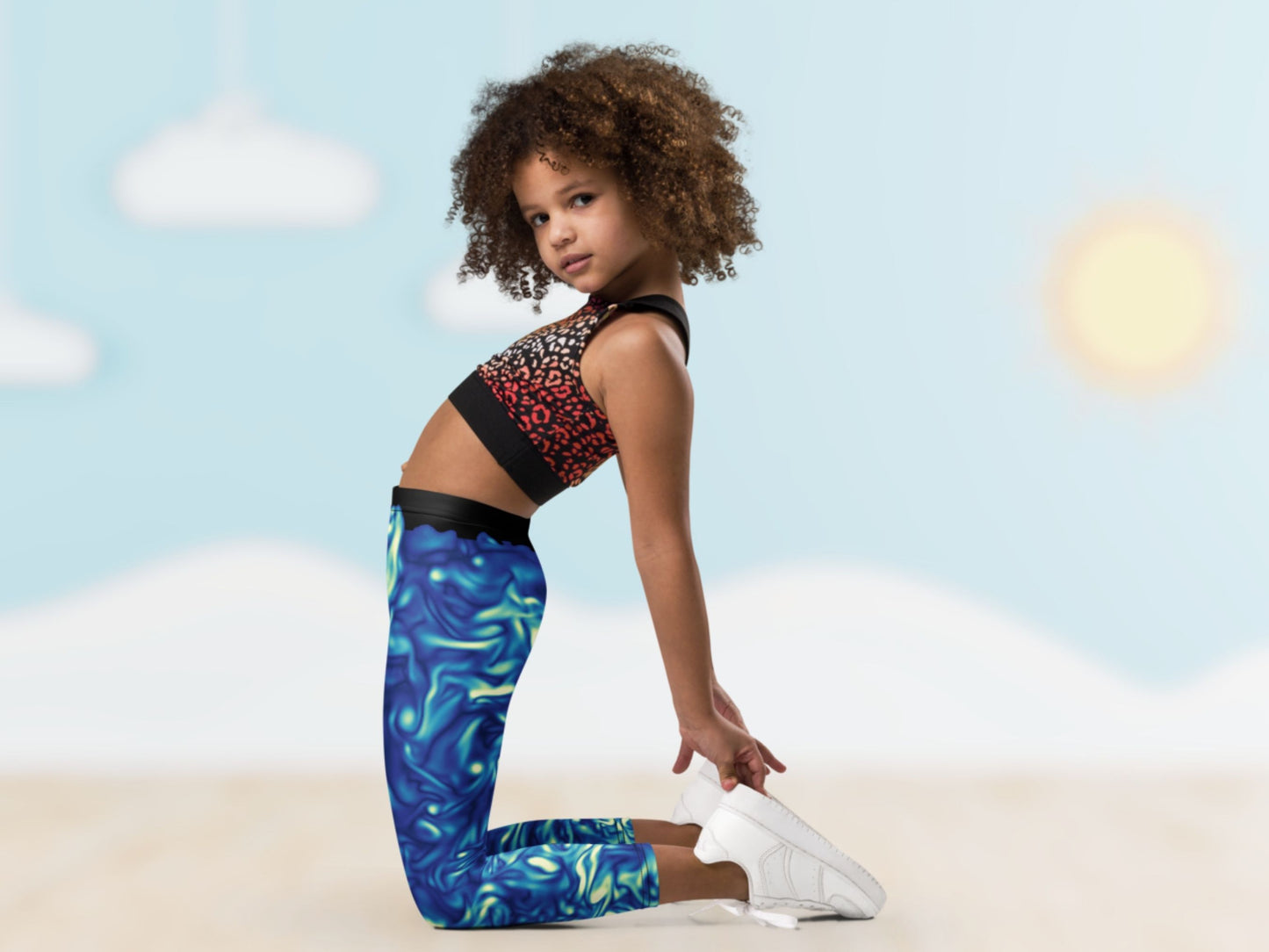 Vorticity Starry Night Turbulence Kids Leggings