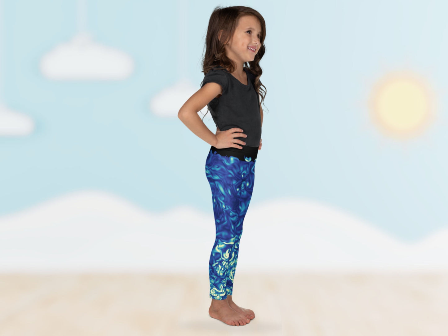 Vorticity Starry Night Turbulence Kids Leggings