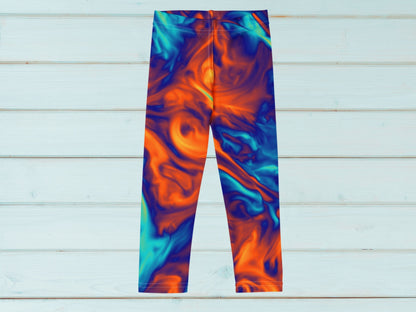 Marble Ice and Fire Turbulence  Kids Leggings