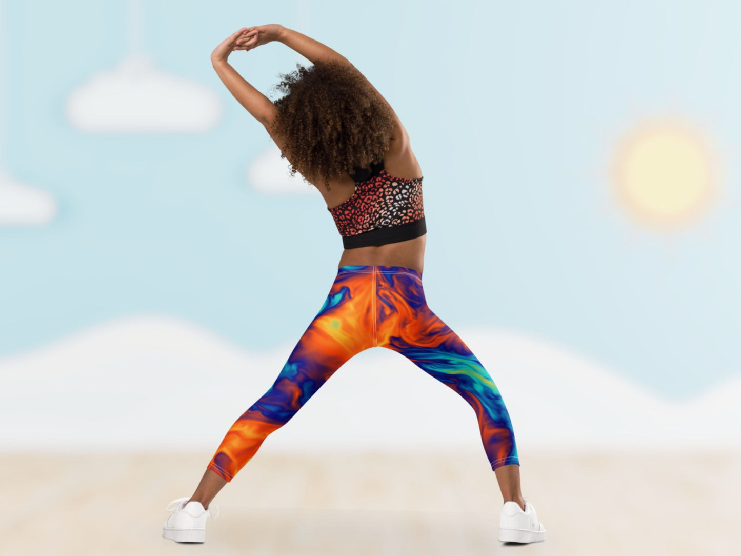 Marble Ice and Fire Turbulence  Kids Leggings