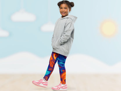 Marble Ice and Fire Turbulence  Kids Leggings