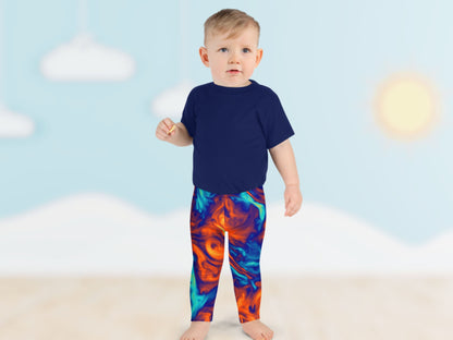Marble Ice and Fire Turbulence  Kids Leggings