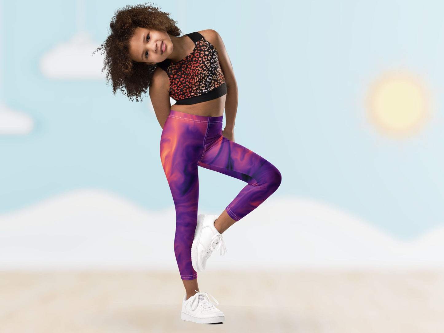 Marble Magma Turbulence  Kids Leggings