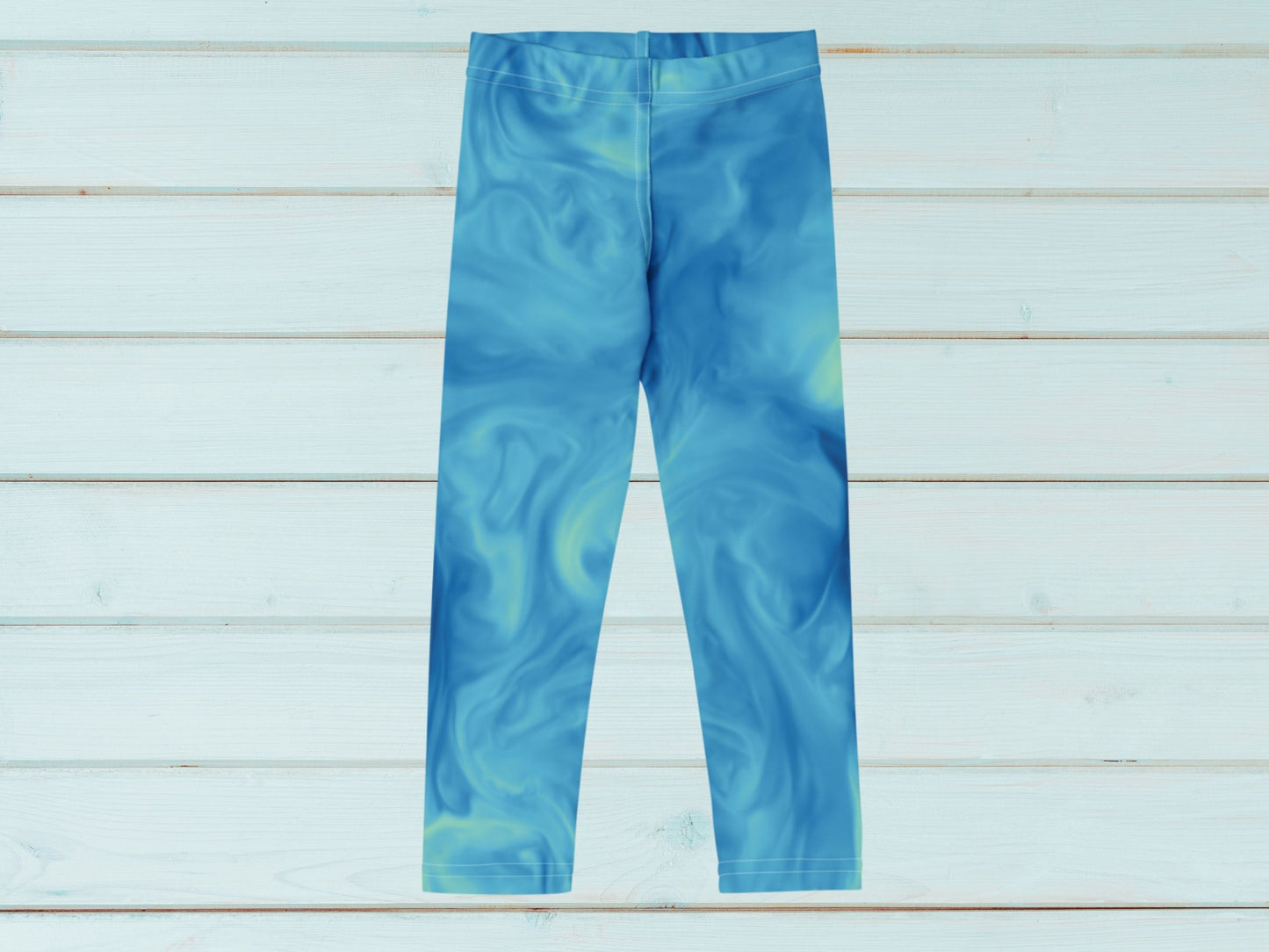 Marble Sky Blue Turbulence  Kids Leggings