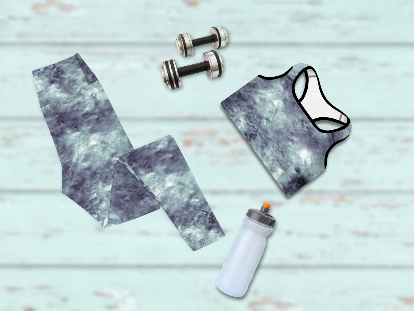 Turbulence Tie-Dye Yoga Set, High-Waist Leggings and Sports Bra