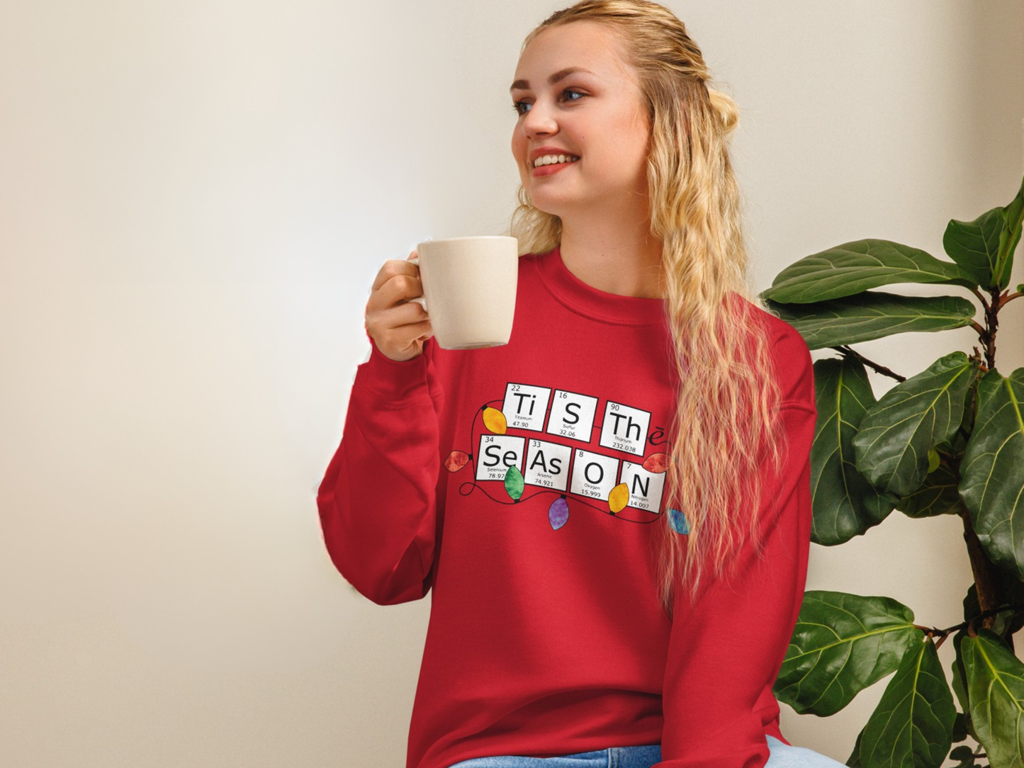 Periodic Table Family Matching Red Holiday Sweatshirt