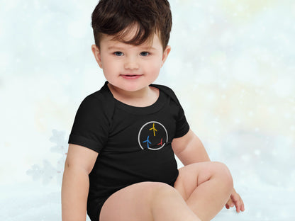 Colorful WindTurbines Embroidery Baby Onesie Bodysuit