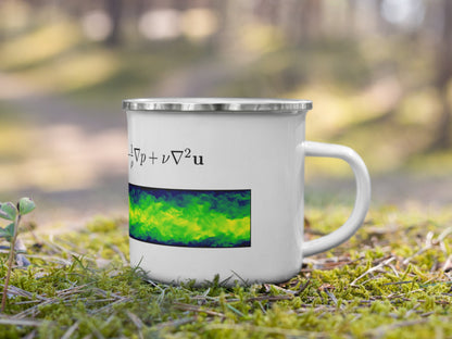 Navier-Stokes Enameled Mug,Flow Physics Fluid Mechanics Cup, Science Coffee/Tea Mug, Functional Gift for Engineer, Geeky Physicist Mug Gift