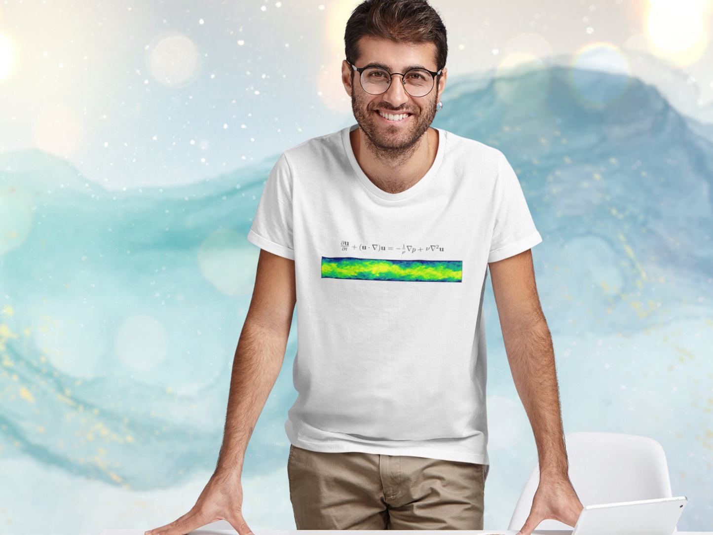 Navier-Stokes equation Unisex Short-Sleeve Shirt, Geeky T-Shirt for Flow Physics Fluid Mechanics Lovers, Mechanical Engineering  Science Tee