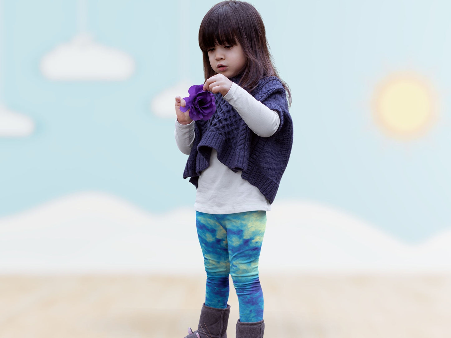 Tie Dye Water Blue Turbulence Toddler Leggings